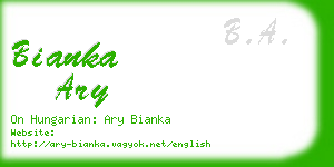 bianka ary business card